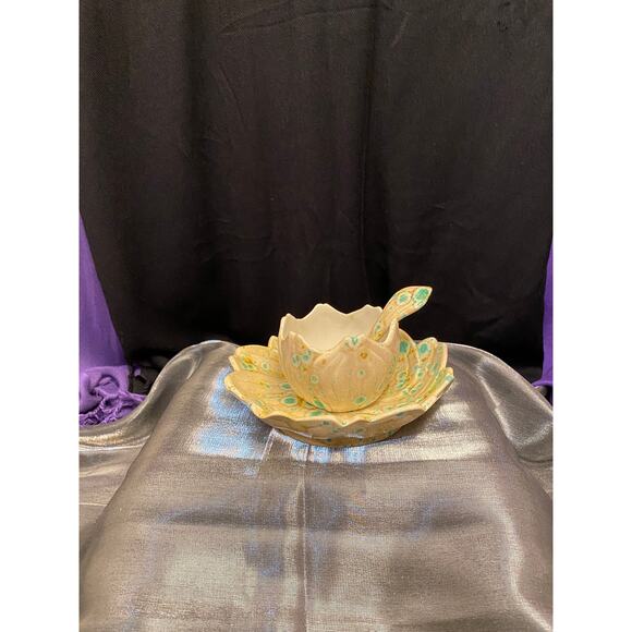 Handmade, Art Pottery Condiment Serving Set, Three (3) pieces Trippy Hippie  EUC - Picture 9 of 10